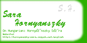 sara hornyanszky business card